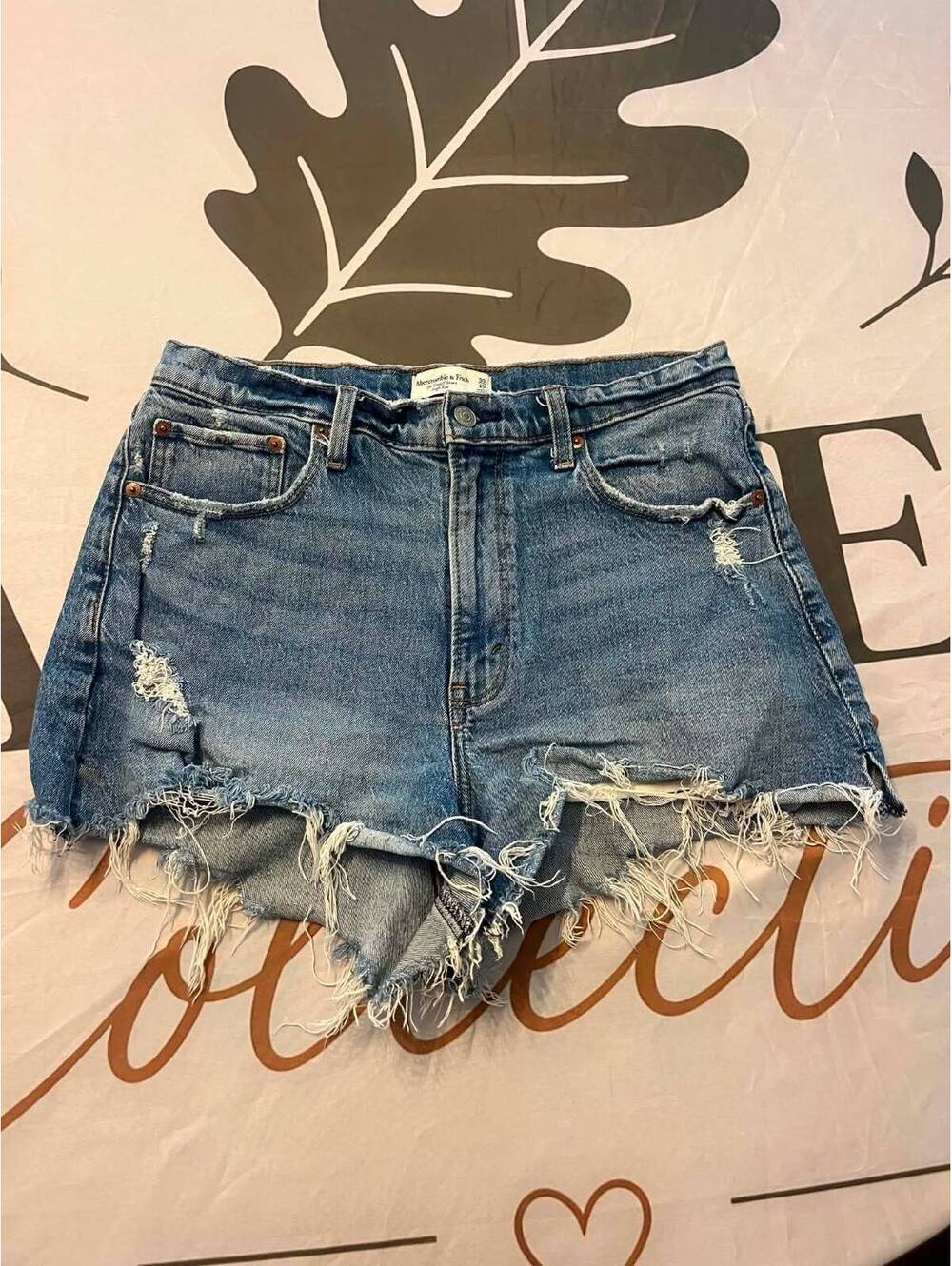 Abercrombie & Fitch The Cutoff Short High Rise Denim Shorts Size 30